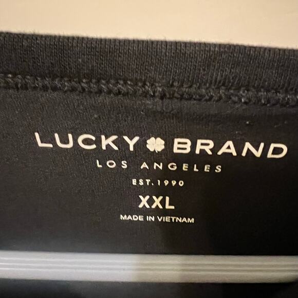 Lucky Brand Long Sleeve Black T-Shirt Men's Size XXL EUC Soft Plain Black Shirt - Picture 8 of 8